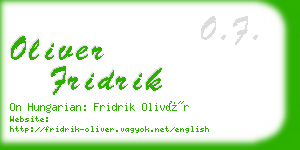 oliver fridrik business card